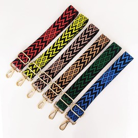 Boho Adjustable Shoulder Strap for Bags 3.8 cm Multicoloured Wide Bag Strap Shoulder Strap for Men and Women Adjustable Strap Bag Handle Shoulder Strap for Bags Handbags, Yellow Orange