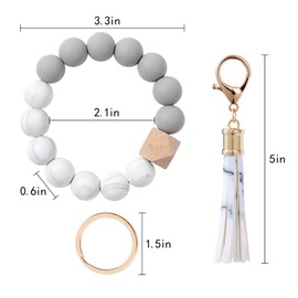 CHUQING Keyring, Women’s Bracelet Key Fob, Beads Bangle Car Pendant, Kc-013, 8 cm x 8 cm