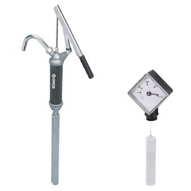 Groz Heavy Duty Hand-Operated Lever Action Barrel Pump With Drum Level Indicator| For Pumping Anti-Freeze | Aluminum Die Cast Pump Head | Built-In 1-1/2 inch and 2-inch Bung | Viton Seals