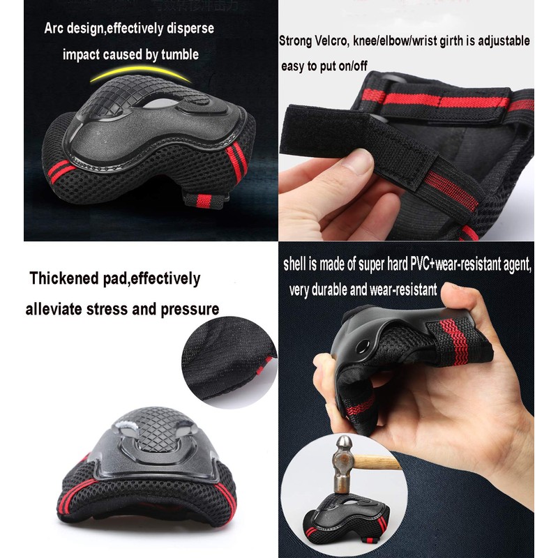 Protective Gear Set Set 6 in 1 Protective Knee Elbow