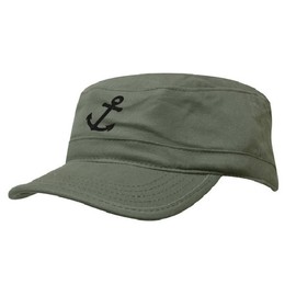 Morefaz Boating Hat Anchor Captain Sailing Cap Army Yacht Military Baseball Caps Drunk Sailor MFAZ Ltd (Khaki Anchor-Black)