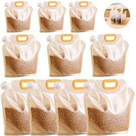 10 Pack Food Storage Bags Moisture Proof Sealed Standing Large Reusable Sealed Bag with Handle and Cap BPA Free (3XS+3XM+4XL)