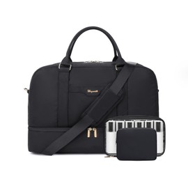 Wogarl Puffer Weekender Bag for Women Men Large Overnight Bag Travel Duffel Bag with Shoe Compartment Toiletry Satchel Bag Carry On Bag Fit 21" Laptop