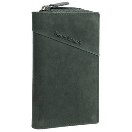 bruno banani Genuine Leather Women's Wallet Made of Cowhide Leather, Wallet for Men, Wallet with Zip, 10 Card Slots, Press Stud | 021337, Green
