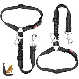 Senshuomy Dog Car Seat Belt Collars, Harnesses & Leads for Dogs Strong Durable Dog Car Harness Adjustable for Dogs Cats and Pets(2pack)