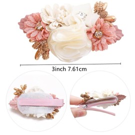 Juego de 6 clips de flores para el pelo para niñas, lazo floral para el pelo para bebés, adolescentes y niñas (estilo de flor-G)