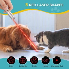 Koackl Cat Toy Pointer for Indoor, USB Rechargeable Cat Toy, 3 Light Colors Cat Interactive Toys for Dogs, Cats, Pet Chase Toy for Fun Playing Training Exercise Indoors