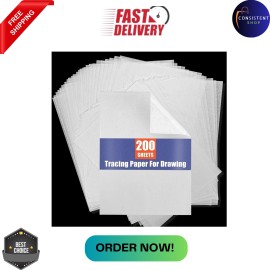 Psler Tracing Paper for Drawing Trace Paper -PSLER 200 Sheets White Translucent Traci