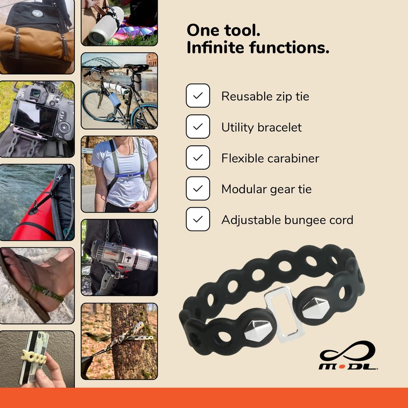 MODL Infinity Tool™ 2.0 Modular Straps (4-Pack) - Flexible Multi-Tool,