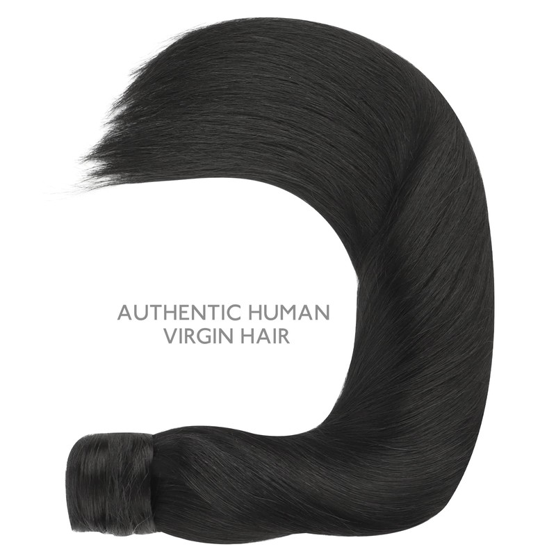 WENNALIFE Ponytail Extension, 45 cm, 80 g, Deep Black Ponytail