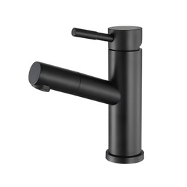 MUOBSBJRX Bathroom Sink Tap Pull Out Sprayer Basin Mixer Tap Single Lever Lavatory Vanity Sink Faucet,Sprayer & Bubbler 2 Function,with 2 Supply Water Hose,Brushed Nickel(Black)