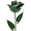 Living Gold Real Rose Dipped in Platinum (Dark Green)