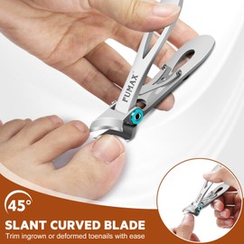 Toenail Clippers for Thick Toenails with Slant Wide Jaw Opening, Large Mens Nail Clippers for Thick Nails for Seniors with Long Handle, Heavy Duty Sharp Nail Cutter Gifts for Men Women Adults