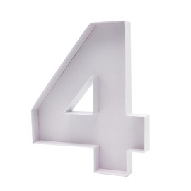 15in Cardboard Number Shape Box Fillable Tray, Food Charcuterie Board, Cupcake Sweet Party Decor (Number 4)