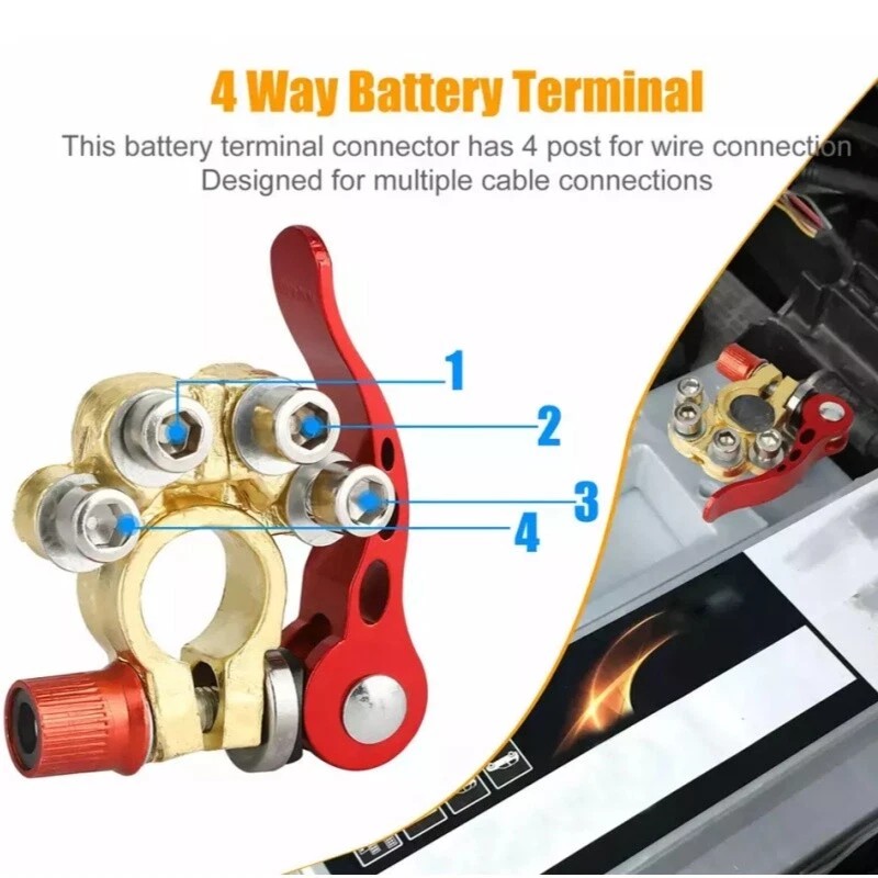 Unbranded Car Battery Terminal Connectors Clamp Brass Quick Release Disconnect