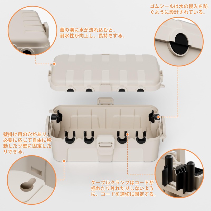Flemoon IP54 Waterproof Medium Outlet Box Rain Proof Outdoor Power