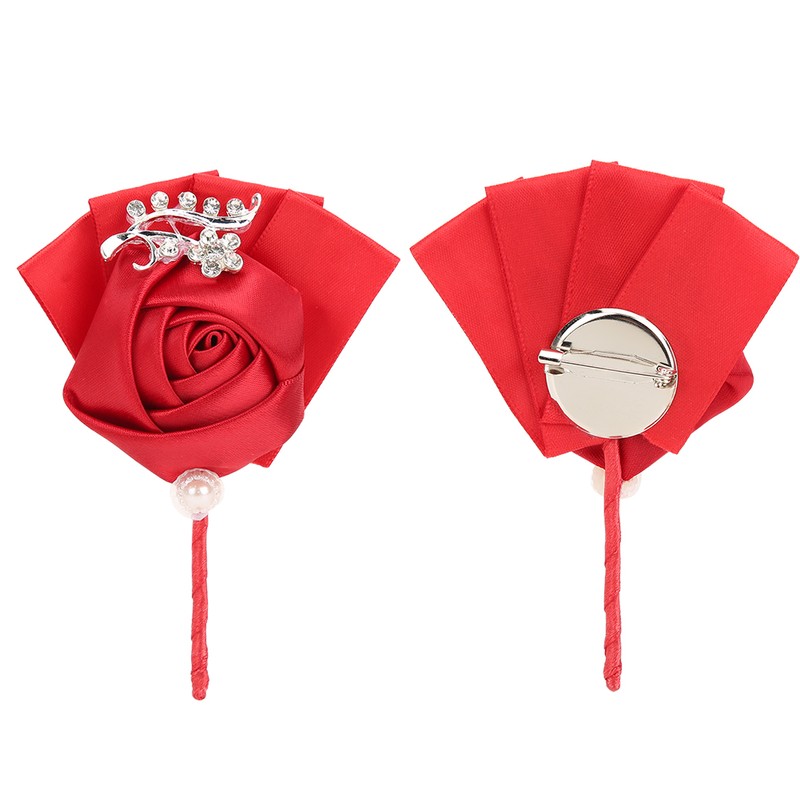 4Pcs Exquisite Ribbon Wedding Corsage Brooch Bridesmaid Artificial Chest Flower