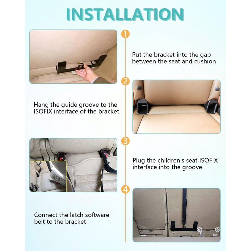 Car Seat Latch Anchor Child Safety Seat Tether Kit Steel