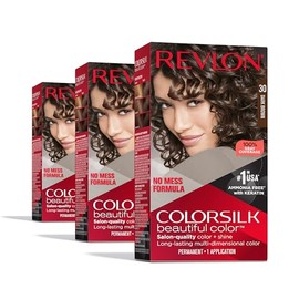 Revlon Colorsilk Beautiful Color - Tinte permanente para el cabello, versión antigua, marrón oscuro 30 (paquete de 3)