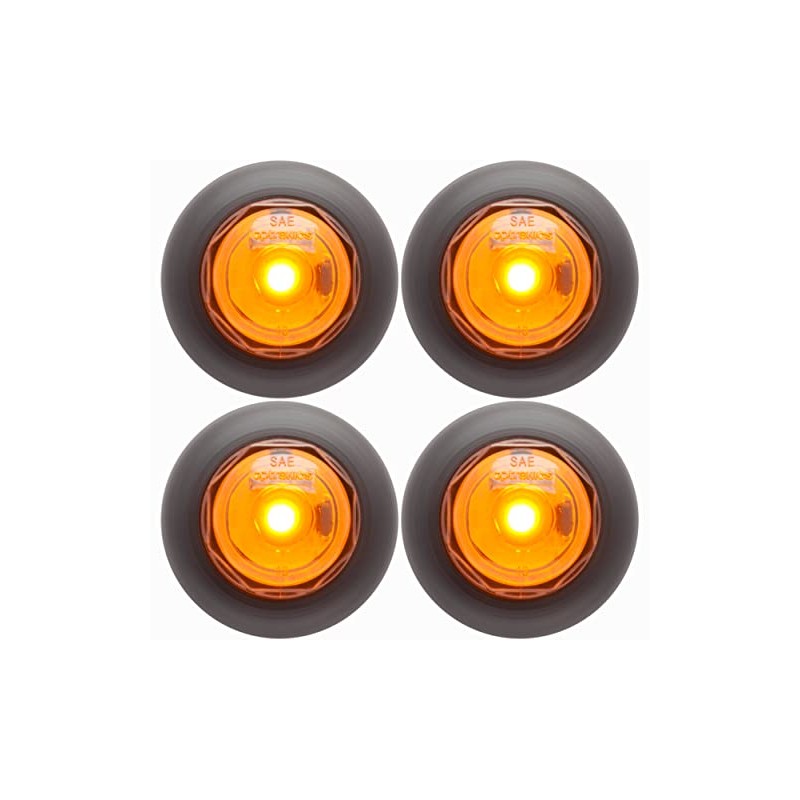 Optronics 4 Pack 3/4" Amber LED Non Directional Marker Light