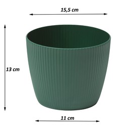 Tymar Flower Pot, Pack Of 2, Round Shape, Planter (2 Pack), Avocado, Diameter 15.5 cm