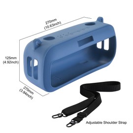 Silicone Protective Case Suitable for Bose SoundLink Max Portable Speaker, Portable Suitcase Protective Case with Shoulder Strap Protective Case Wireless Speaker Accessories (Blue)