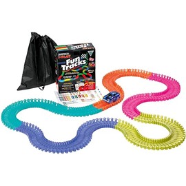 METREY Fun Tracks Race Track That Bend Flex and Glow | 240 Tracks with 1 Car | Multi Color