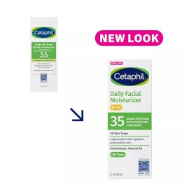 Cetaphil Oil-Free SPF 35 Face Moisturizer, 1.7 oz, for Dry/Oily Skin, Fragrance-