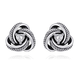 Love Knot Stud Earrings 925 Sterling Silver Love Knot Post Earrings Twisted Love Knot Earrings Jewellery Gifts for Women Lover