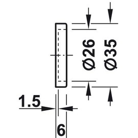 Gedotec Glass Door Handle for Gluing, Furniture Handle, Chrome, Matt, Shell Handle, Round, for Glass Doors, H3705, Metal Handle Shell for Sticking, Handle Diameter: 35 mm, Pack of 1, Design Sliding