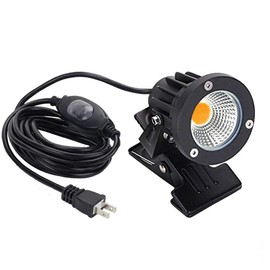 Kiven 1pcs LED Clip on Light Outdoor IP65 Waterproof 3000K Warm White Signboard Blackboard Lighting Adjustable Desk Stand Arm Lamp with Power Plug and Waterproof Switch