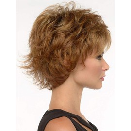 Envy Wigs Alyssa Wig Color 56 MEDIUM GREY 4" Short Layered Shag Bangs Spiky Synthetic Lightweight Wavy Capless Eaton Bundle MaxWigs Hairloss Booklet