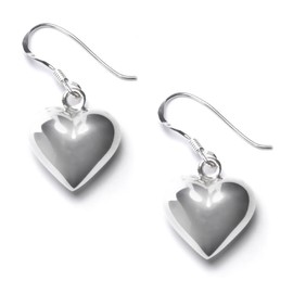 81stgeneration Women's 925 Sterling Silver Puffed 15 mm Heart Dangle Earrings