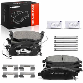 A-Premium - Juego de pastillas de freno de disco de cerámica delantera y trasera compatibles con modelos selectos Jeep - Commander 2006-2010, Grand Cherokee 2005-2010, con hardware, 8 piezas