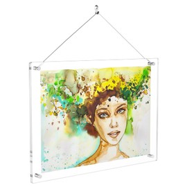 NIUBEE Clear Acrylic Picture Frame 8.5x11 inches, Wall Hang or Table Display Photo Frame with Hardware(Full Frame is 9.5x13.5 inches)