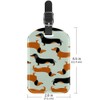 Leather Luggage Tags Wiener Dachshund Dog Bag Travel ID Tag