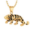 COOLSTEELANDBEYOND Men's Women's Stainless Steel Gold Roaring Tiger Pendant Necklace