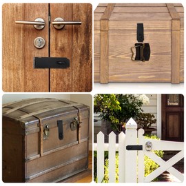 Andibro 5 Inch Padlock Hasp, 2 Pieces 304 Stainless Steel Security Hasps with 18 Screws Thick Door Lock Security Hasp Lock for Padlock Cabinets Gates (Black)