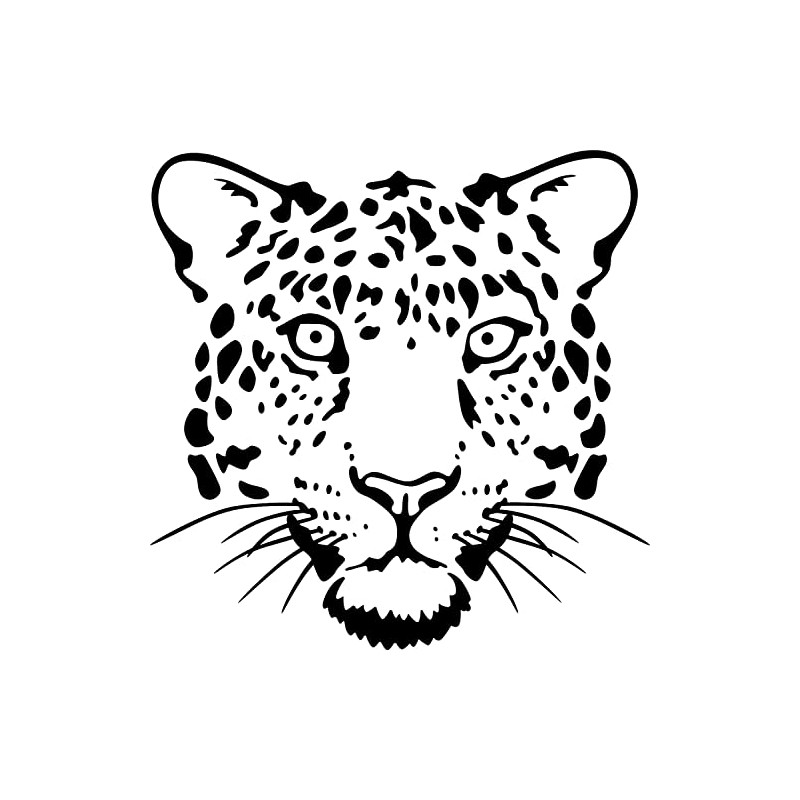 Leopard Vinyl Decal Sticker for Car/Window/Wall (Black Gloss)
