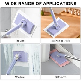 Automatic Metabolism Mini Mop, 360° Mini Multifunctional Flat Mop, Hands-Free Mini Mop Compatible with Face Cloths, for Wiping Floors, Cleaning Cabinets, Mirrors, Walls, Kitchens