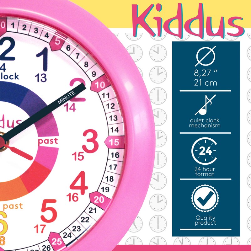 Kiddus Kid’s Wall Clock Analogue Time Teacher with Time Learning
