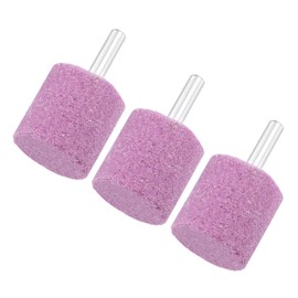 M METERXITY 3-Pack Abrasive Mounted Stone Grinding Bits, 1/4 IN(6mm) Shank Aluminum Oxide Polishing Sanding Drill Bit for Rotary Tools, 1.18IN(30mm) Dia 80 Grits Cylinder [Pink]