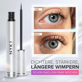 NYK1 Intensive Eyelash Serum Without Hormones (XL - 8 ml) LashForce Eyelash Serum for More Length and Volume - Precise Application and Lasting Results for Longer Fuller Eyelashes