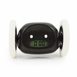 Runaway Alarm Clock - color: Black, size: 14 x 9 x 9cm