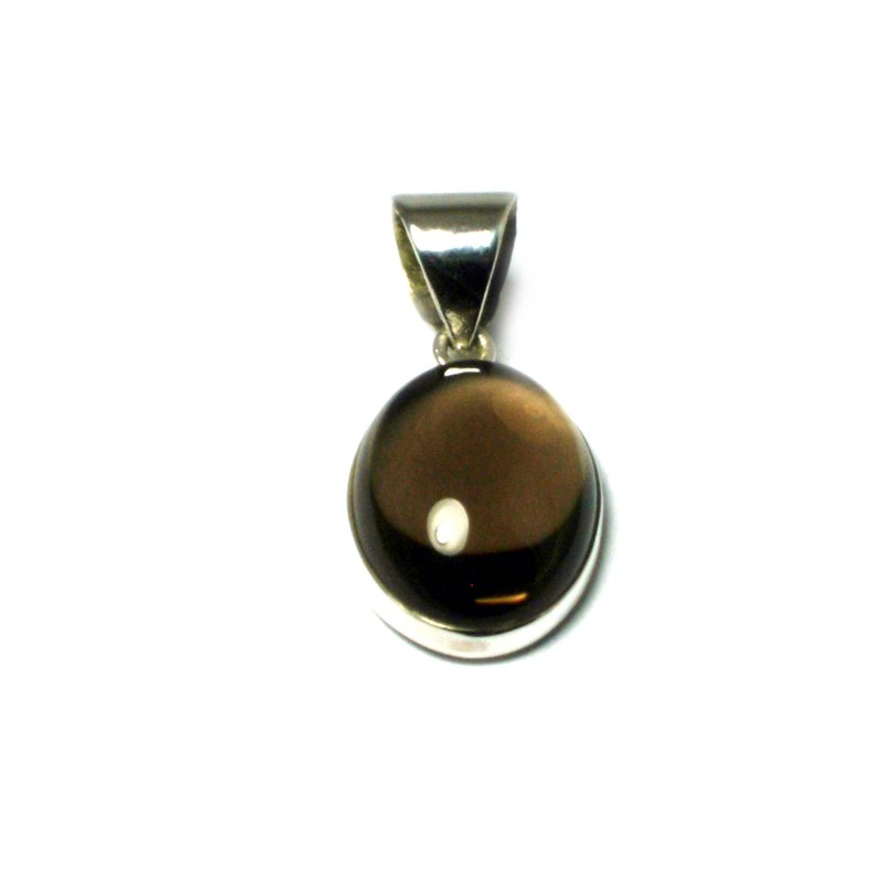 SQP2210141 Sterling Silver Smoky Quartz Pendant, Sterling Silver, Madeira Citrine