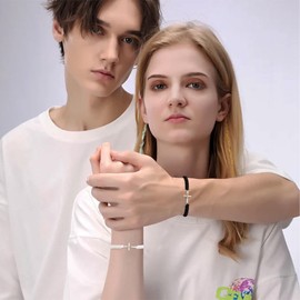 Easter Gifts for Adults Women Couple Bracelets Cross Bracelet for Men Adjustable Rope Promise Engraved Bracelet Christian Baptism Gifts Christian Jewelry Adult Easter Basket Stuffers