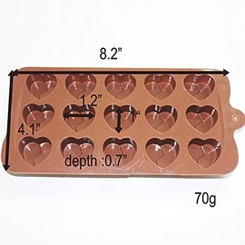 X-Haibei Soulmat Heart Chocolate Candy Ice Cube Soap Jello Silicone Mold Dia. 1inch