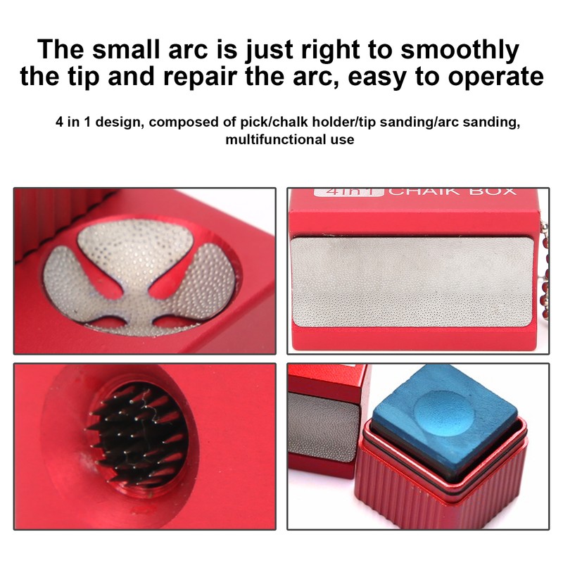 4 in 1 MultiFunction Cue Tip Tool Chalk Holder Pool