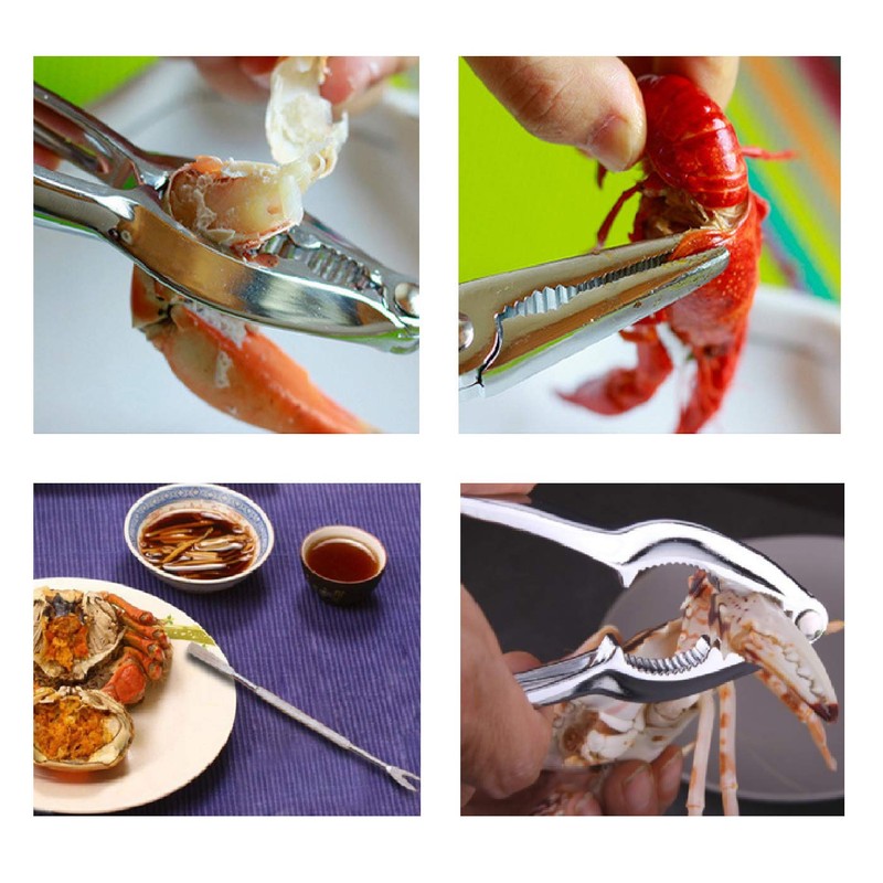 Luckkyme Seafood Tools, Lobster Crab Crackers Lobster Shellers Seafood Forks