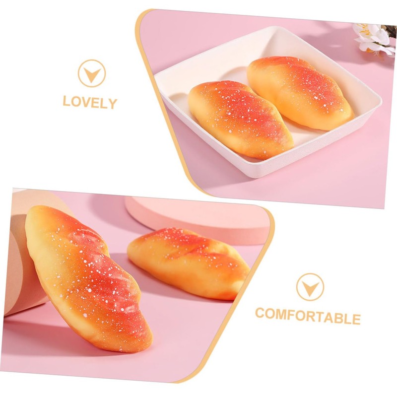 KOMBIUDA 2Pcs Slow Rising Bread Decompression Realistic Squishy Food Model